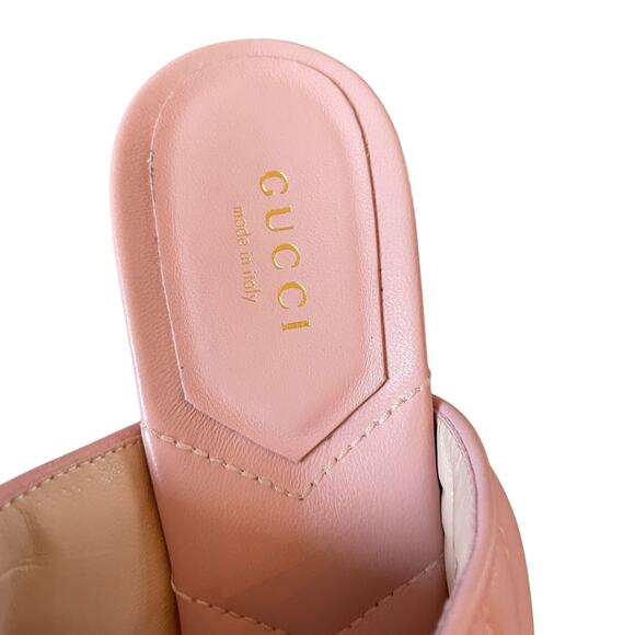 Gucci GG Marmont Quilted Pink Leather Thong Sandals Women Size 37.5 / US 7.5 New - Picture 11 of 16